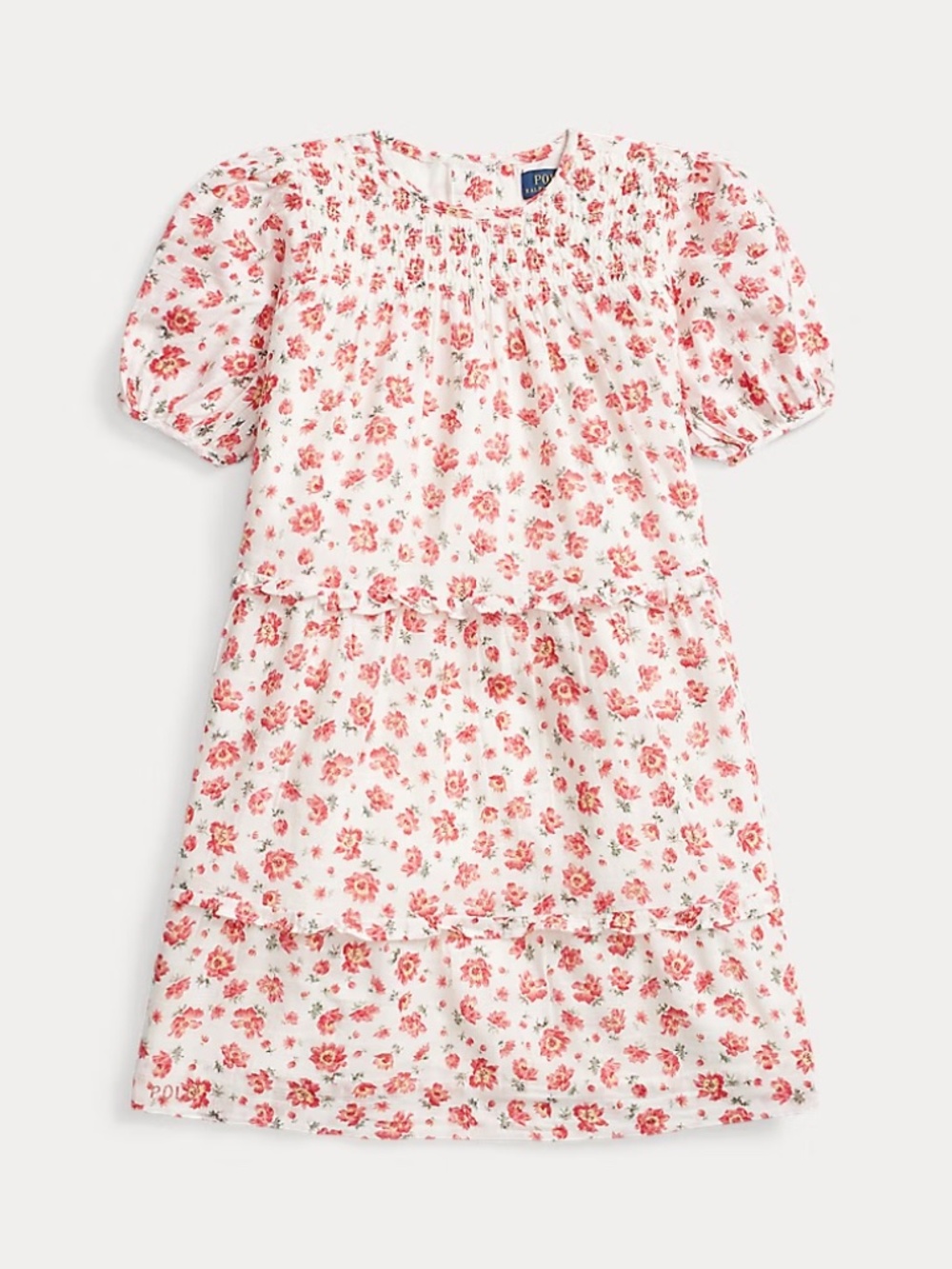 NWT Polo Ralph Lauren — Pink and Red Floral Cotton Dobby Dress GIRLS 7-14 YEARS